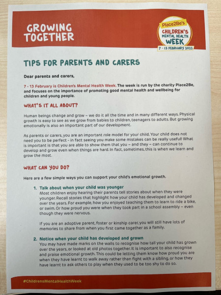 CMHW Tips for parents page 1