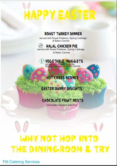 Easter menu 29 March 2023